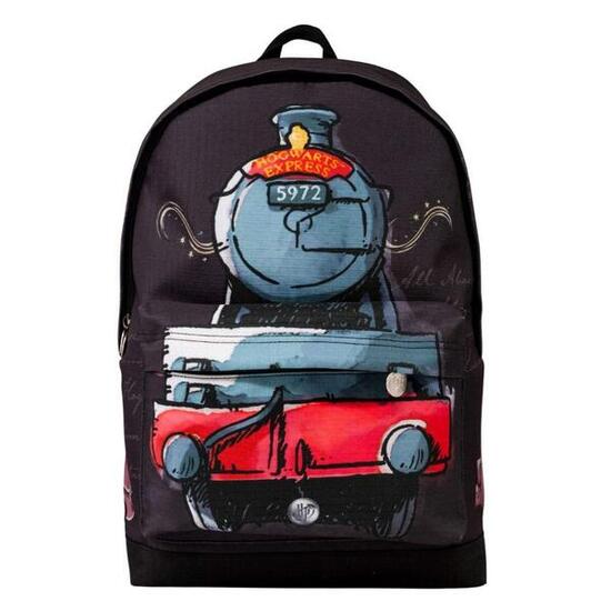 Mochila - Unisex - USB, acolchada - Harry Potter Train - Negro