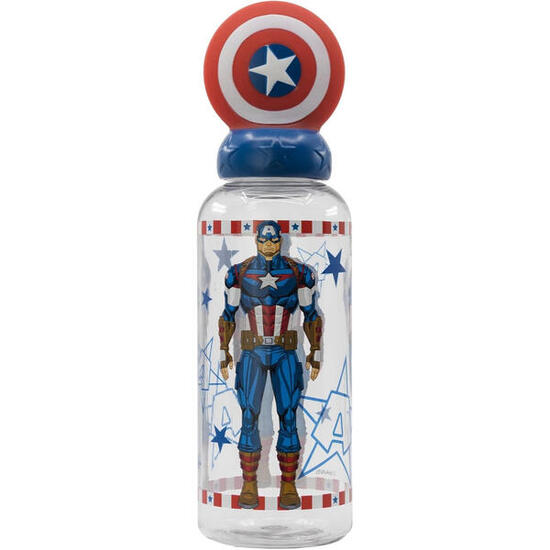 Botella Ecozen Figurita 3D 560 ML Avengers Invincible Force Capitán America