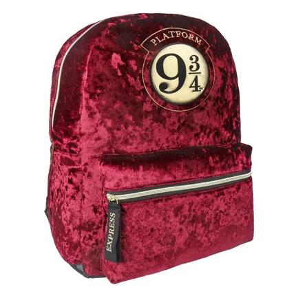 Mochila - Casual - Unisex - Terciopelo con estampado Harry Potter - Burdeos