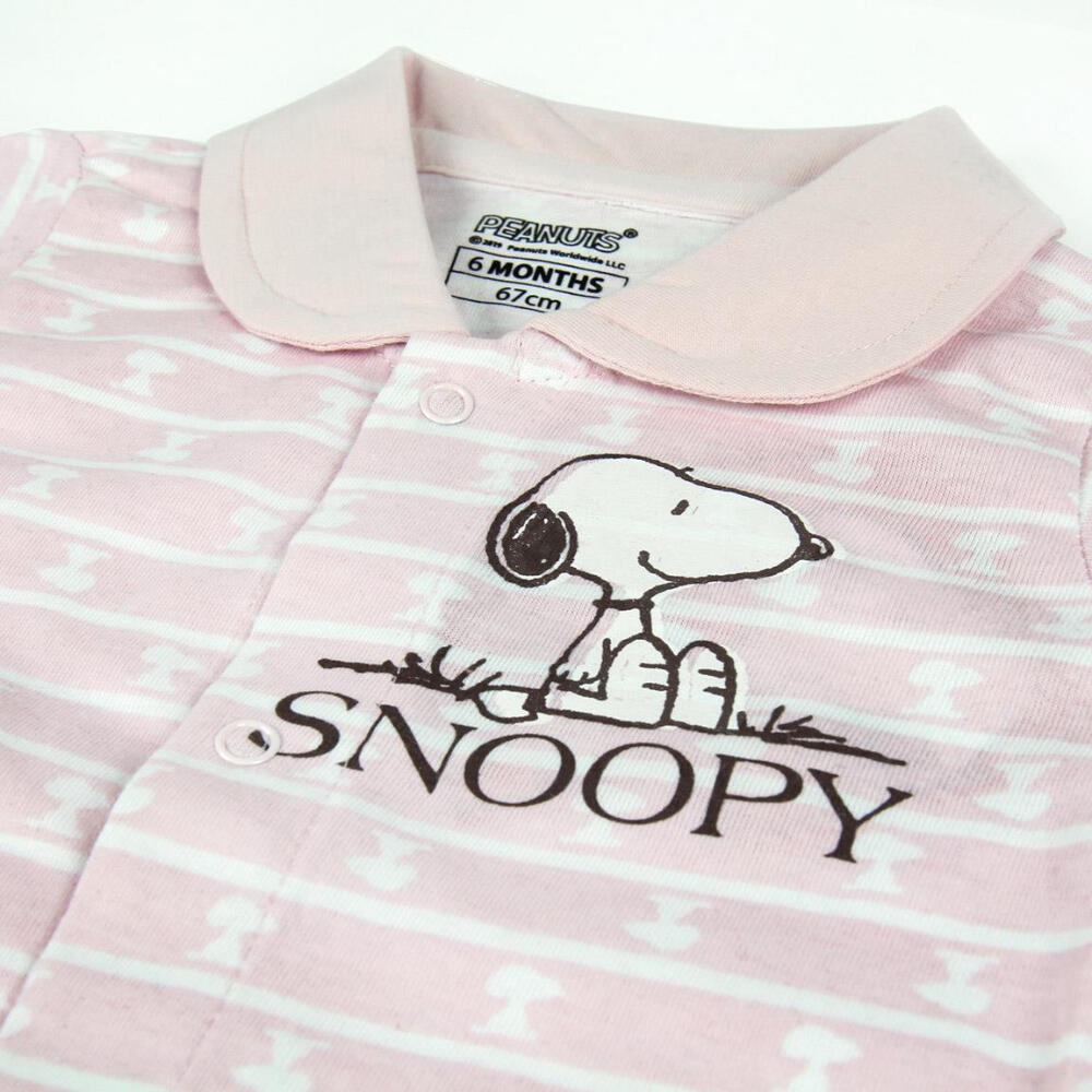 Pelele Snoopy Rosa Con Botones 3/3