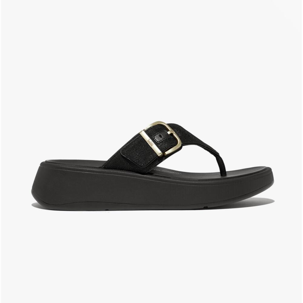FIT FLOP F-mode Buckle Shimmerlux Flatform Womens Poolside Buckle Toe Post