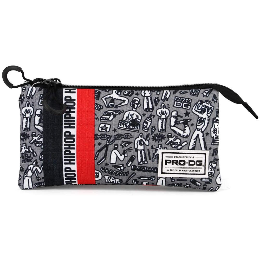 Estuche portatodo - Triple, cremallera - ProDG Hiphop - Negro 2/3