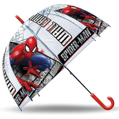 Paraguas Campana Transparente Spiderman Wall