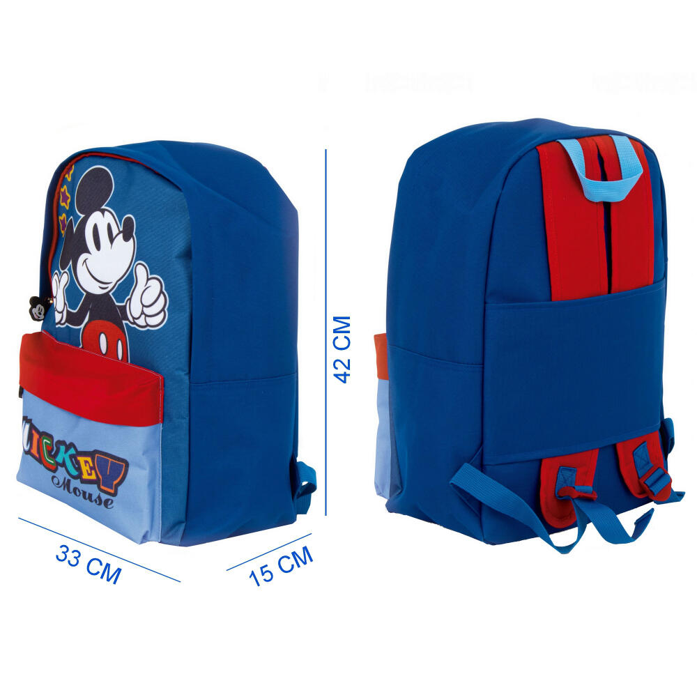 Set Vuelta al Cole Junior Mickey Mouse Mochila Saco Cuerdas y Estuche Triple 2/3
