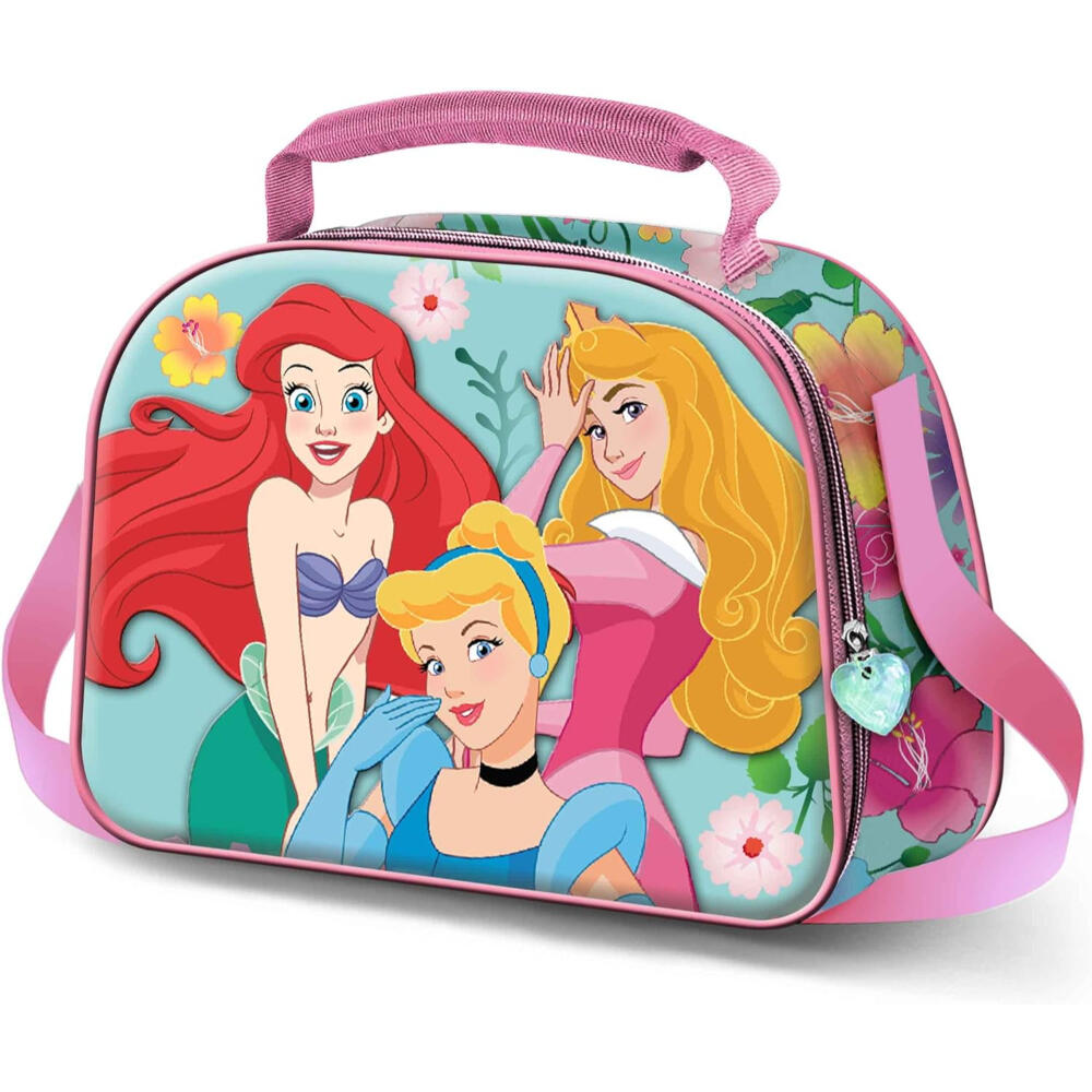 Bolsa Portaalimentos 3D Con Correa Bandolera Princesas Disney Flowers 3/3