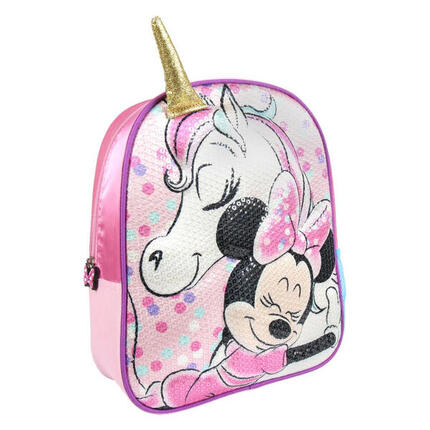 Mochila Guardería Minnie Mouse Unicornio Con Lentejuelas