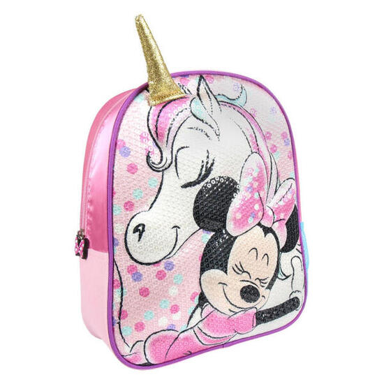 Mochila Guardería Minnie Mouse Unicornio Con Lentejuelas