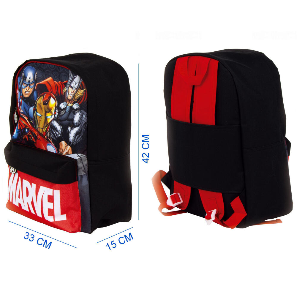 Set Vuelta al Cole Junior Avengers Mochila Saco Cuerdas y Estuche Triple 2/3