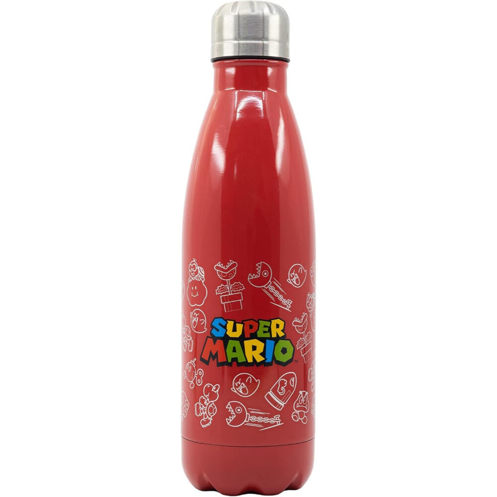 Botella - Bidón de viaje - Unisex - Acero inoxidable 780 ml - Super Mario - Rojo 2/3