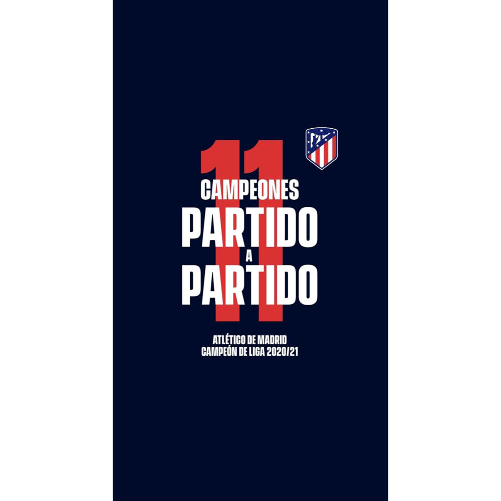 Toalla de Algodón Atlético de Madrid Partido a Partido Azul 150x70 3/3