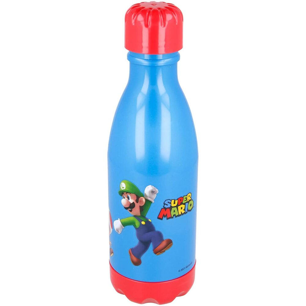 Botella - Bidón de viaje - Unisex - 560 ml, Plástico, Super Mario - Azul 2/3
