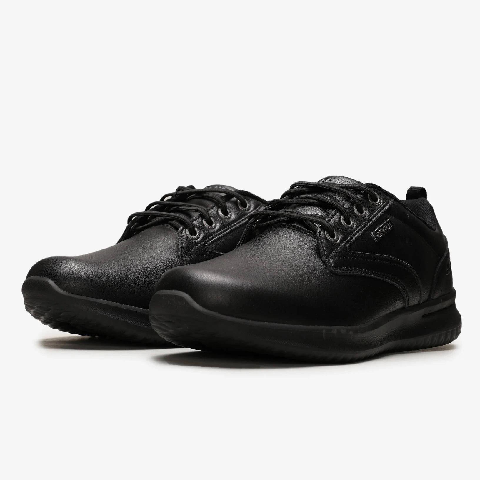 SKECHERS Delson Antigo scarpa in pelle da uomo, resistente all'acqua 3/4