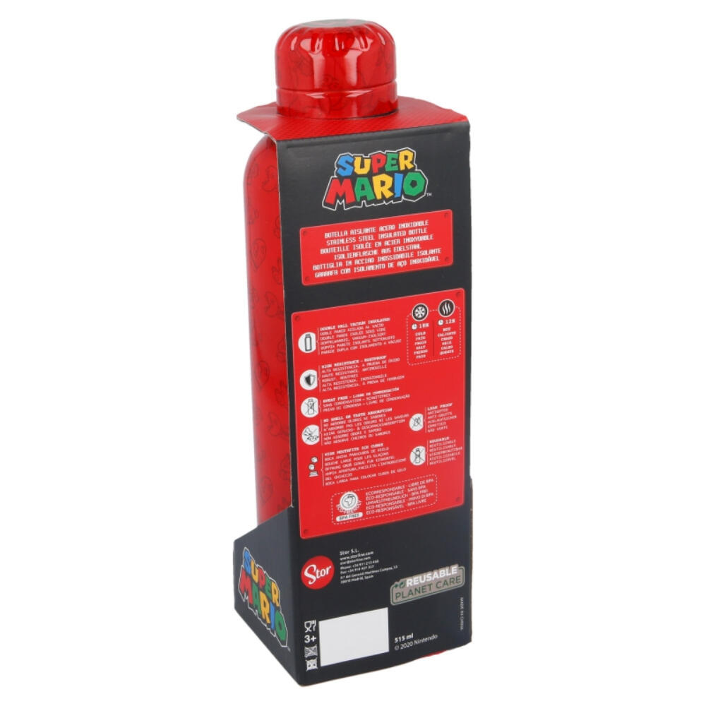 Termo - 515 mL acero inoxidable - Super Mario Bros - Rojo 2/3