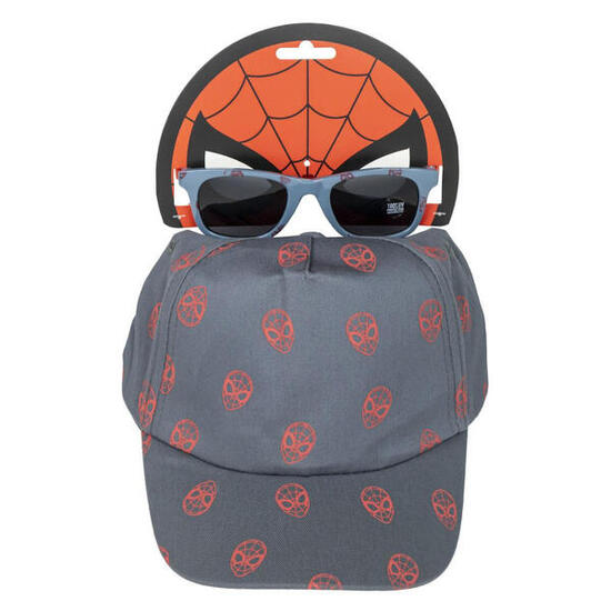 Set Gorra y Gafas Spiderman Gris Niño