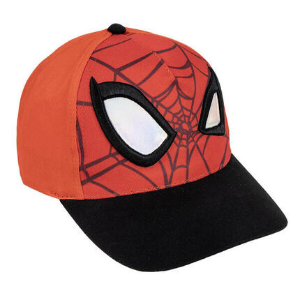 Gorra Spiderman Face Roja y Negra Niño
