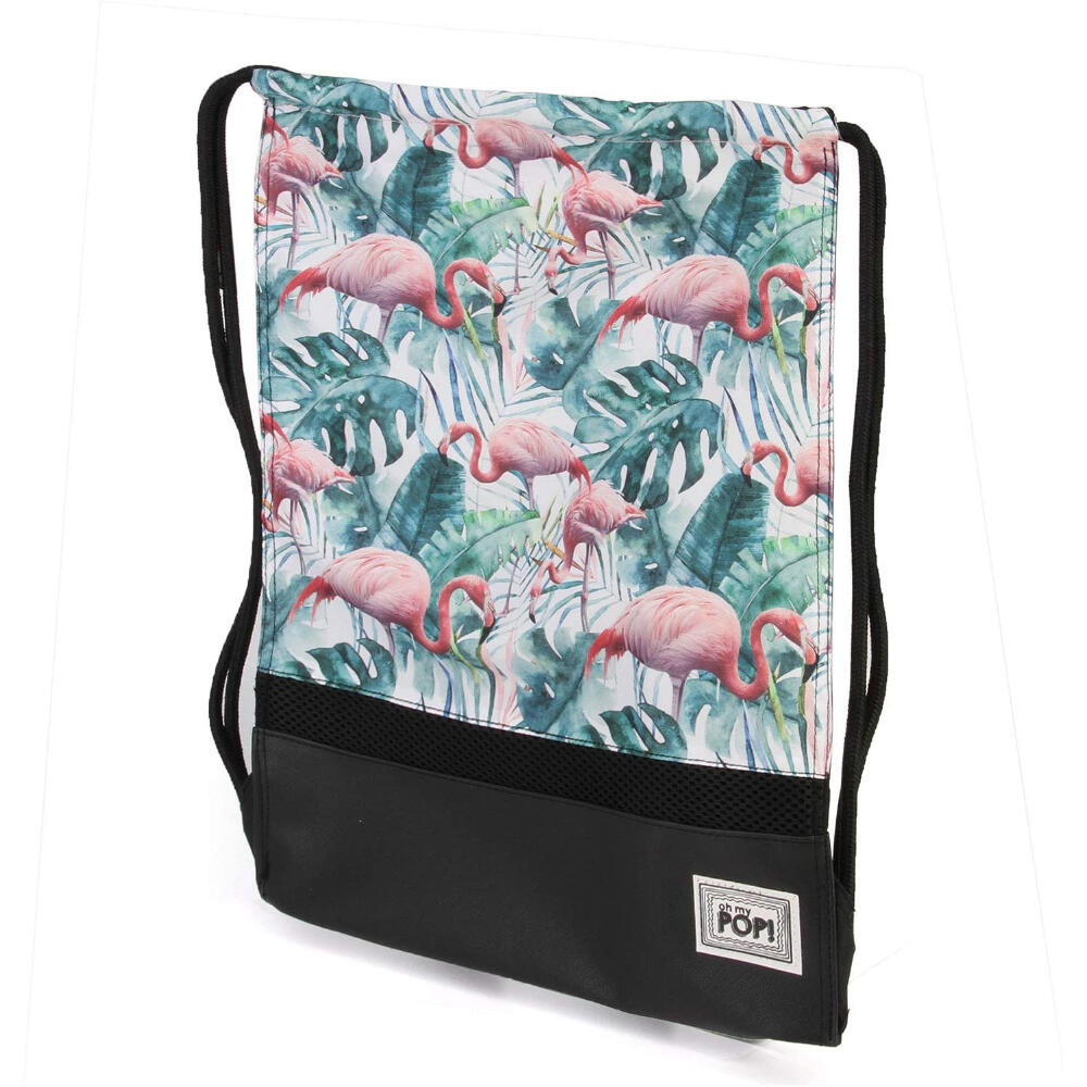 Saco gymsack - Ropa deportiva - Unisex - Estampado Flamingo - Negro 3/3