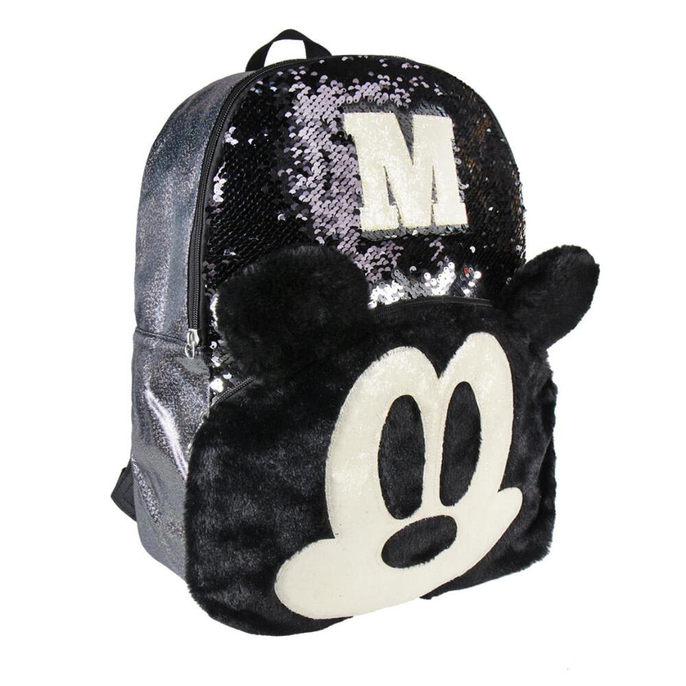 Mochila Lifestyle Mickey Mouse Con Lentejuelas Gris 2/3