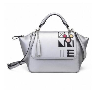 Bolso Con Asas Minnie Mouse Metallic Plateado