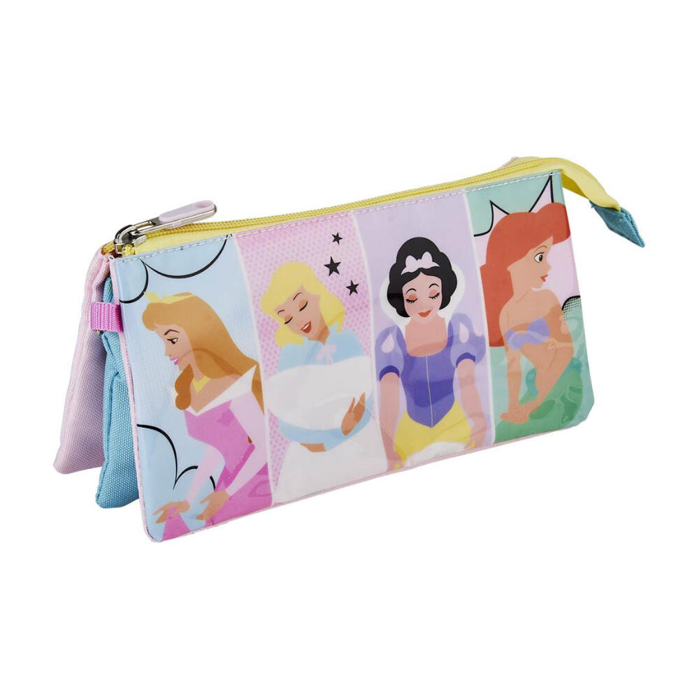 Disney Princesses Pencil Case with 3 Compartments