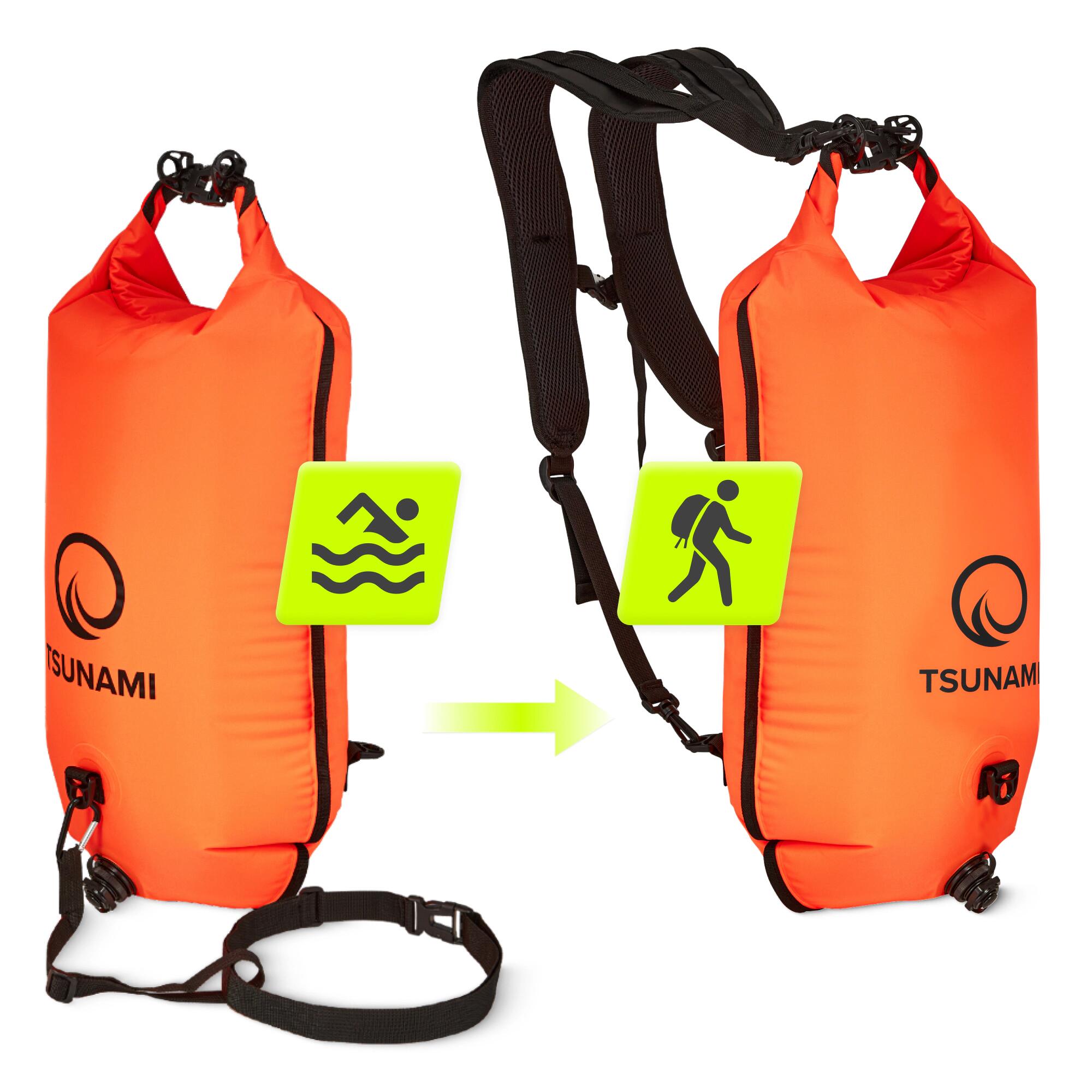 Boa Gonfiabile Sicurezza TSUNAMI 3in1 Nuoto Acque Aperte Zaino 35L 140N 4/7