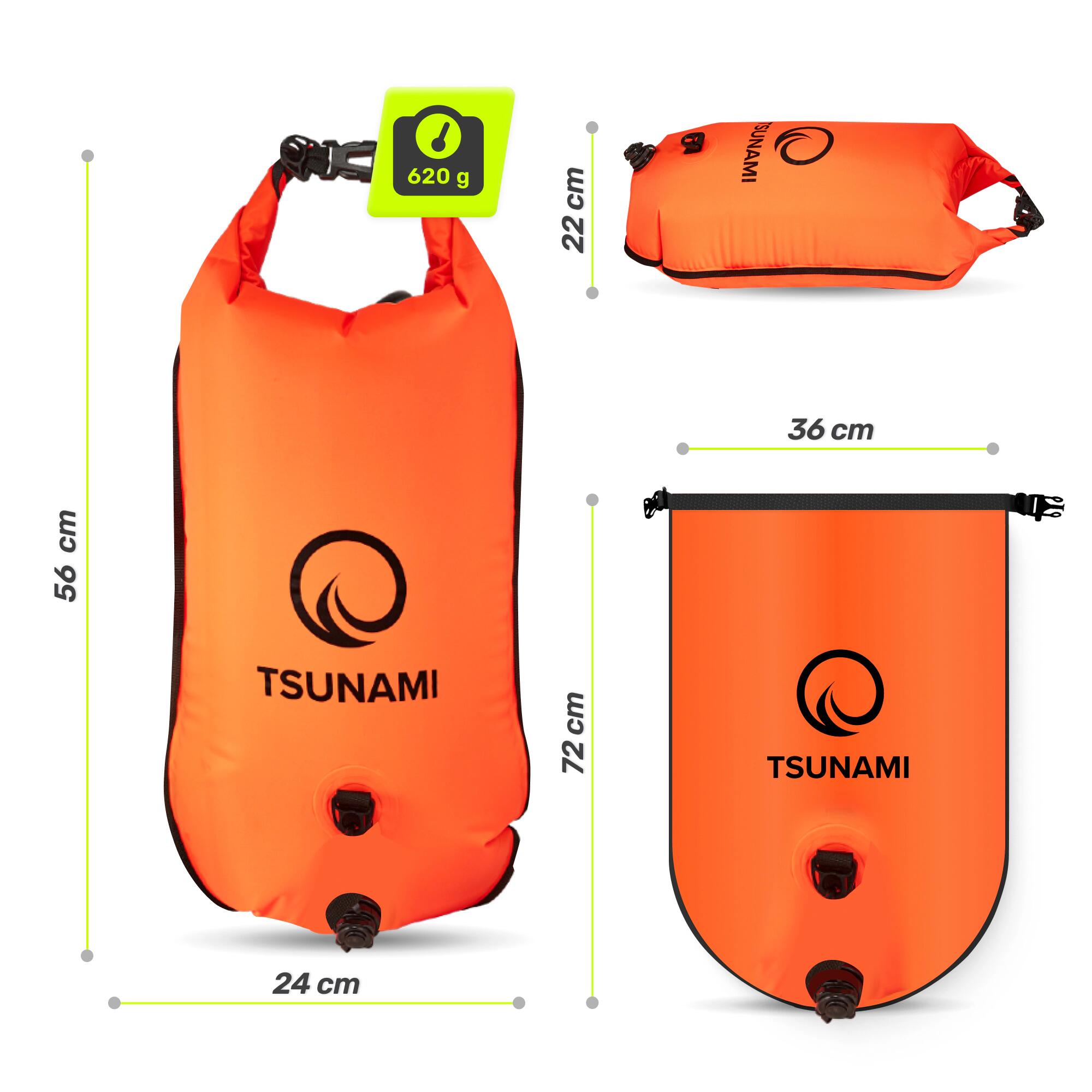 Boa Gonfiabile Sicurezza TSUNAMI 3in1 Nuoto Acque Aperte Zaino 35L 140N 5/7