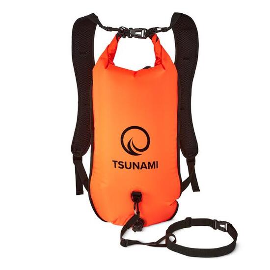 Schwimmboje PRO Sicherheitsboje Aufblasbar Schultergurte TSUNAMI