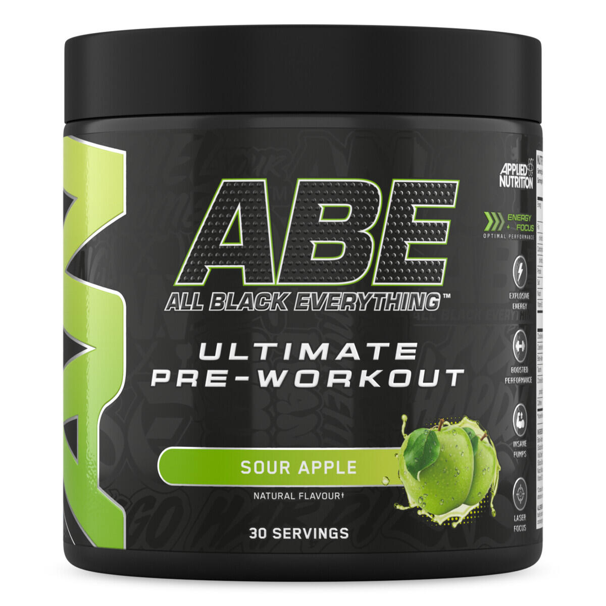 APPLIED NUTRITION ABE Ultimate Pre-Workout - Sour Apple - 375 gram (30 doseringen)