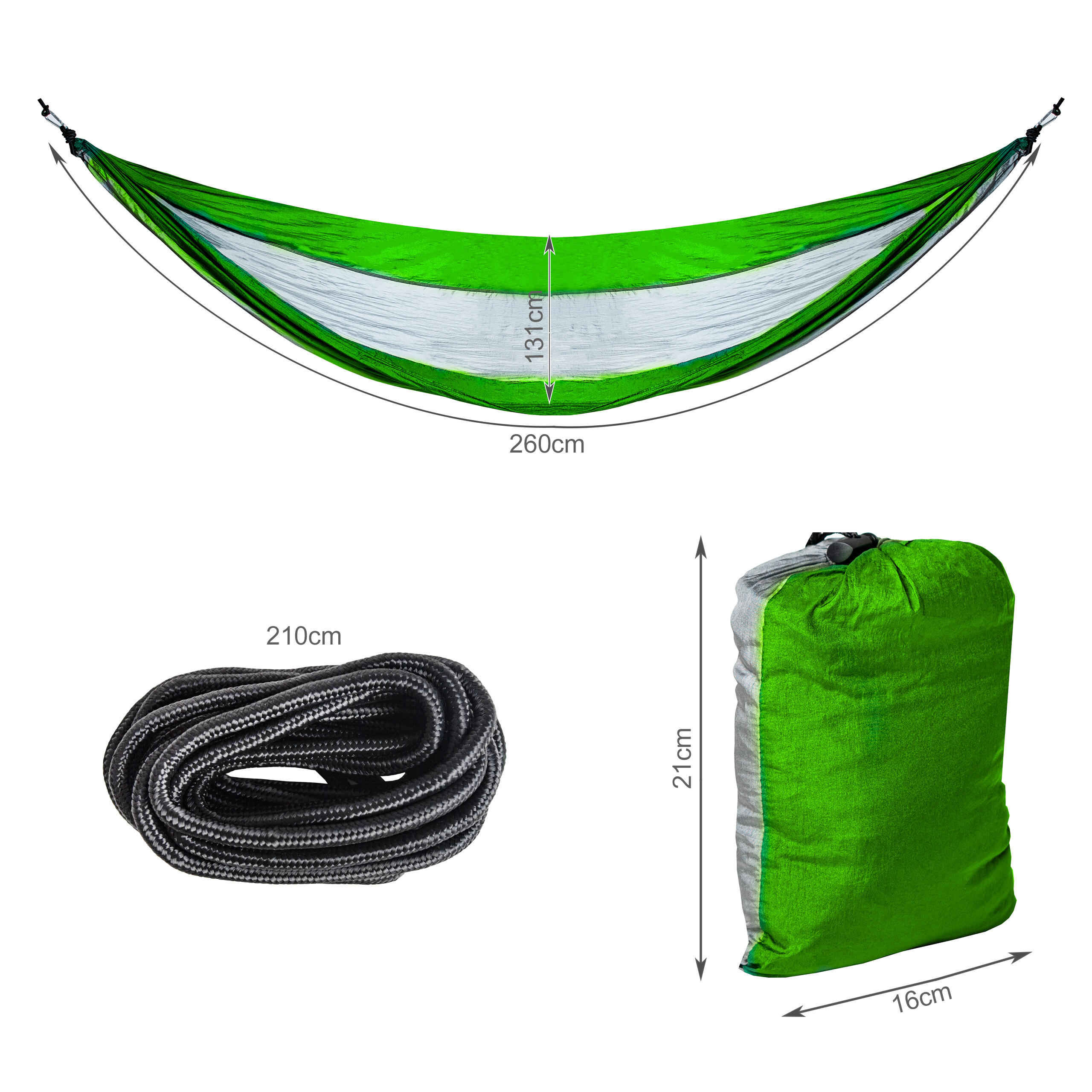 Survivalowy Hamak MALATEC - dwuosobowy 3/5