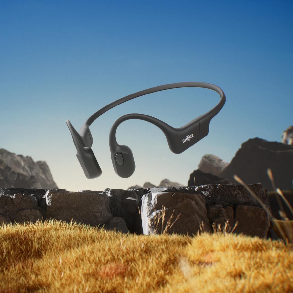 thumbnail image 2 of Shokz OpenRun S803 Bone Conduction Headphones – Open-Ear Endurance Headset – Black (Open Box) 2 of 3