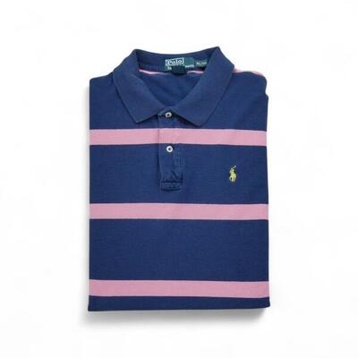 Tweedehands - korte mouw heren polo donkerblauw - goede staat
