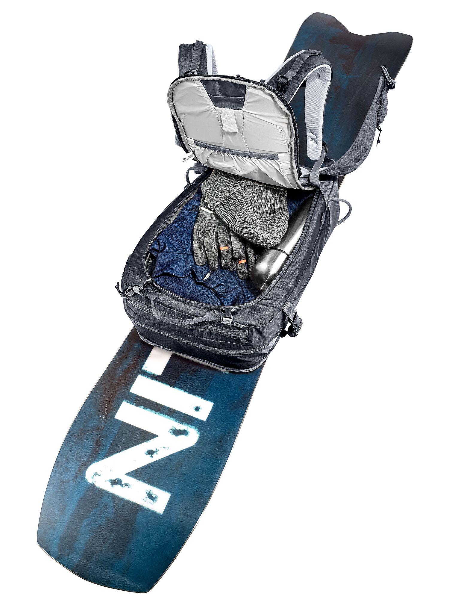 Deuter Freerider 30 L Sac à dos noir - accès arrière, fixation skis/snowboard 4/7