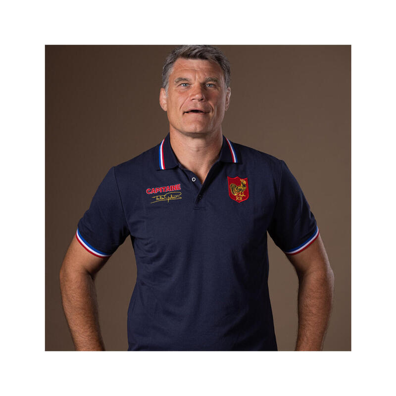 Polo manches courtes de rugby homme - 3 Coupes du Monde - Fabien Pelous