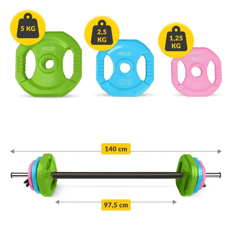 Bară de antrenament cu greutate din oțel 4FIZJO FITNESS