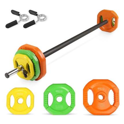 Langhantel-Set 20 kg 4FIZJO Fitness-Hantelset für Krafttraining