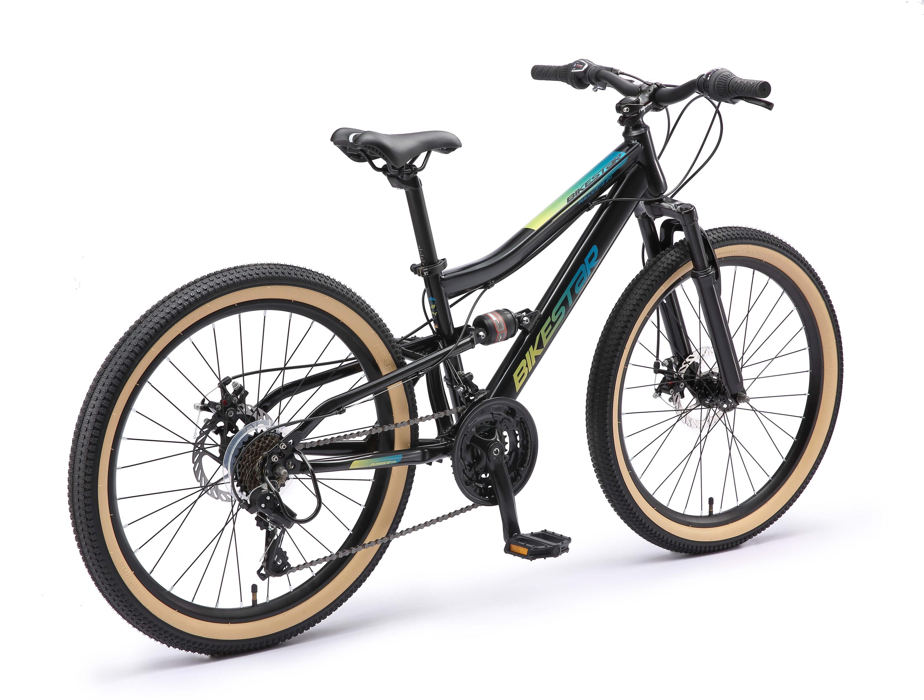 Bikestar MTB Fully staal 21speed 24inch zwart/petrol 4/6