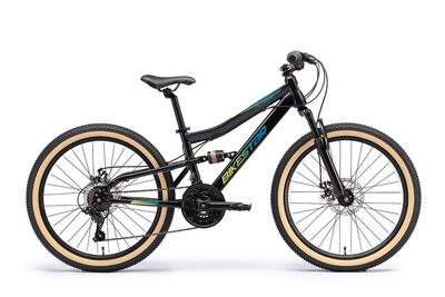 Bikestar MTB Vollstahl 21fach 24 Zoll schwarz/benzin