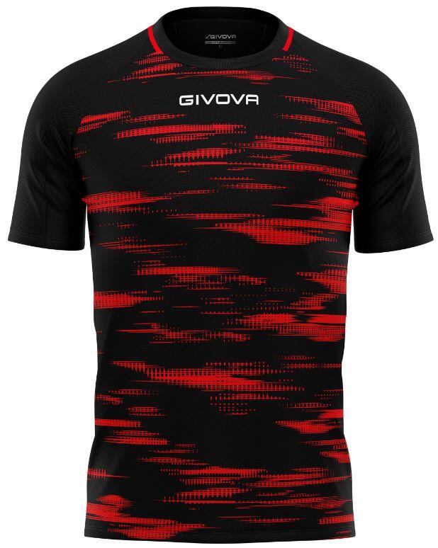 Męska koszulka Givova Pixel Sport Czarna-Czerwona XL