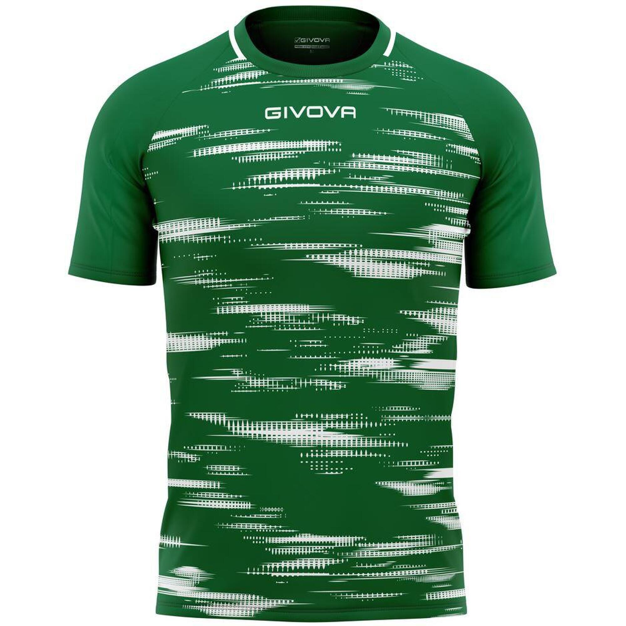 Tricou sport Givova Pixel Verde-alb Verde