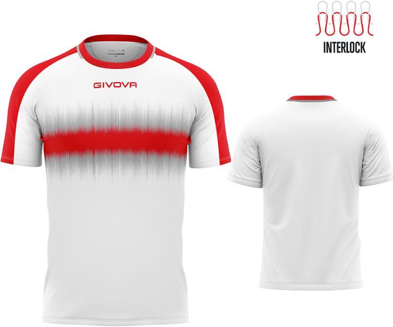 Koszulka Givova Sport XL Czerwona i Biała Lekka i Oddychająca