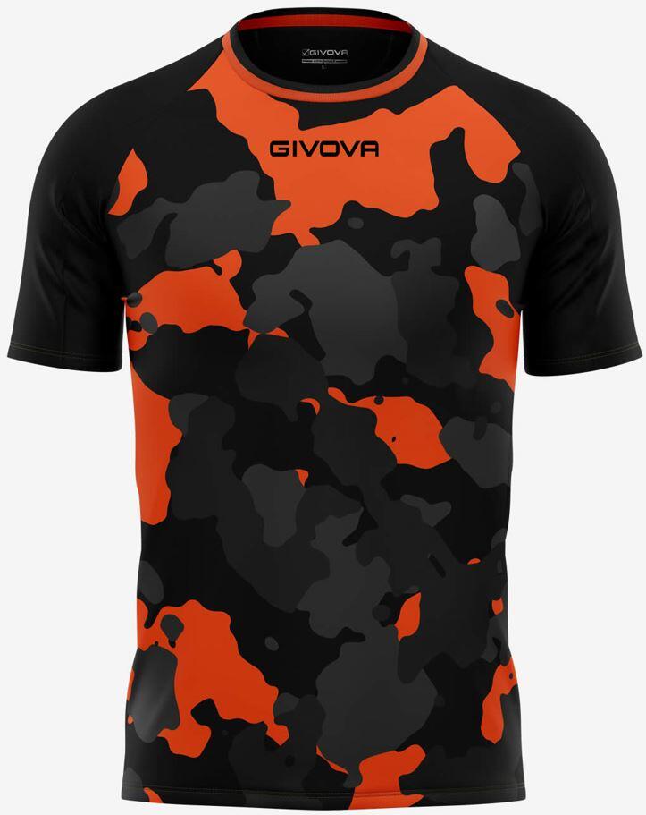 Koszulka Givova Army dla mężczyzn XL - Bawełna Czarna/Pomarańczowa