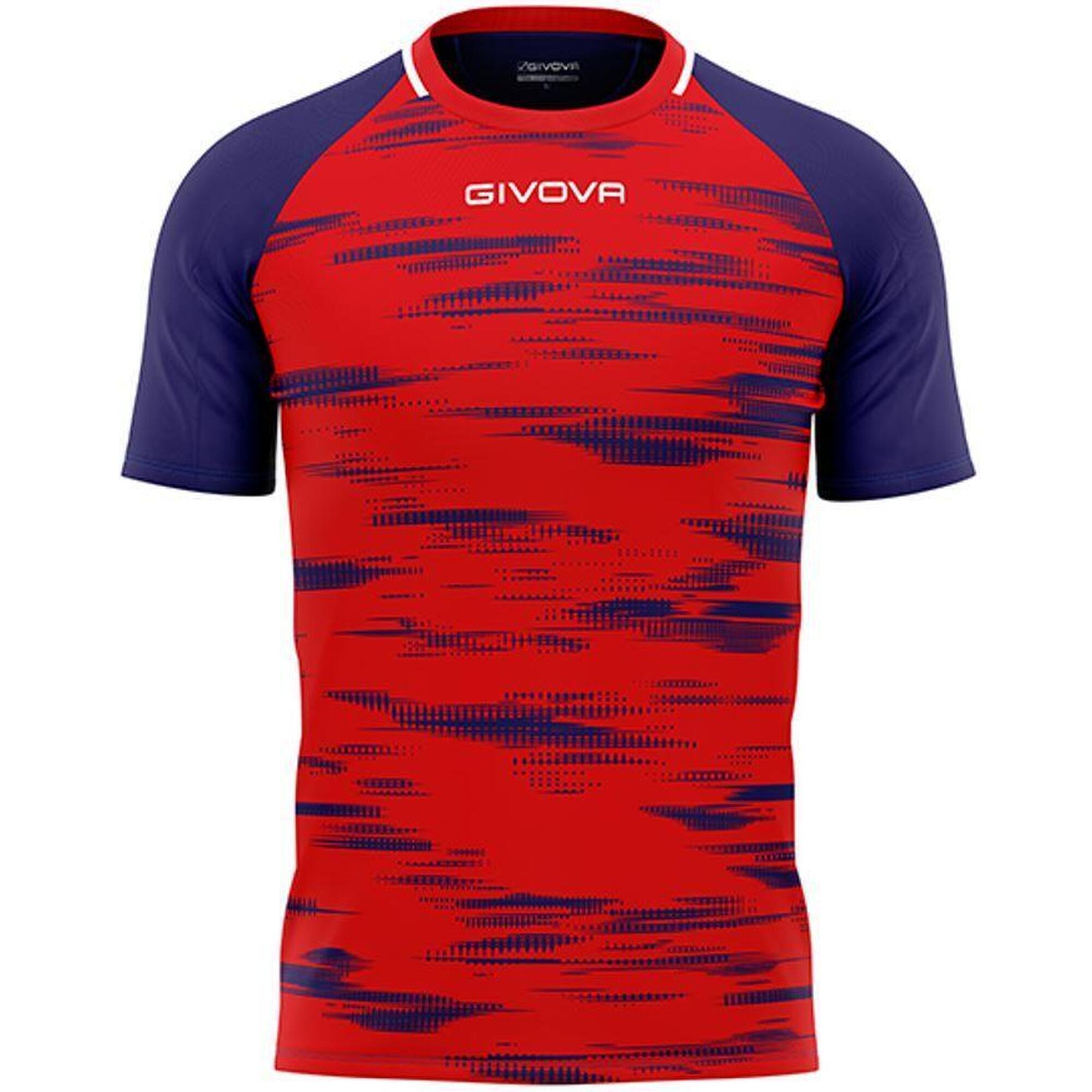Givova - Givova Pixel T-shirt Rouge-bleu 2xl - Vêtement De Sport Respirant Et Flexible - T-shirt Manches Courtes - Bleu|rouge - Decathlon