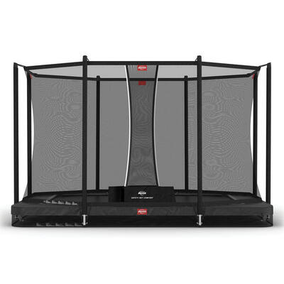 Trampoline + veiligheidsnet berg favorit inground rechthoek 280x190 antraciet