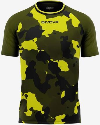 T-shirt męski Givova Army Czarno-pomarańczowy Czarny