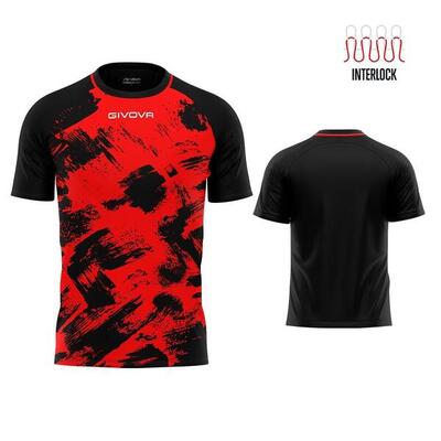 Sportshirt givova art interlock rood-zwart rood