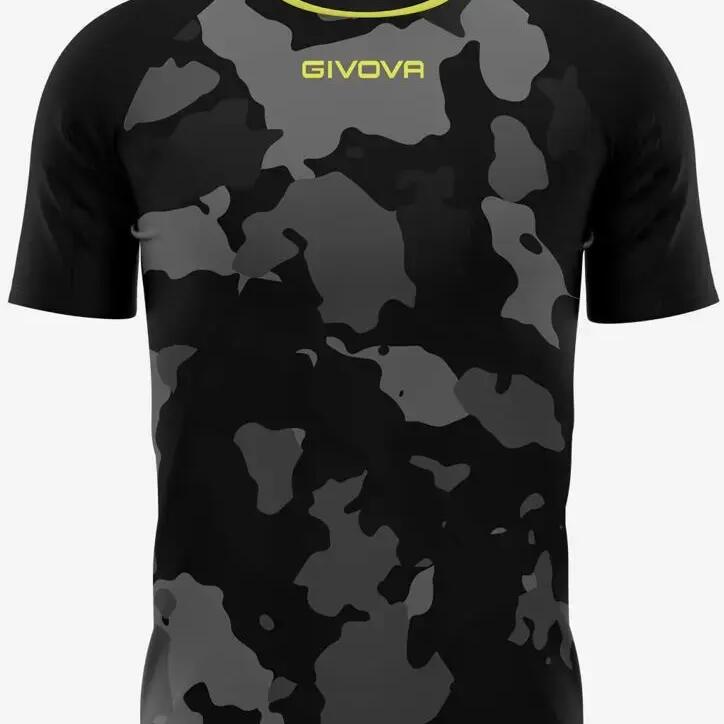 Heren T-shirt Givova Army Zwart-grijs Zwart