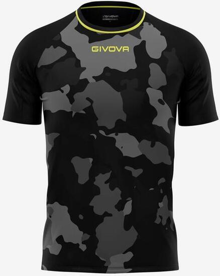 T-shirt męski Givova Army Czarno-pomarańczowy Czarny