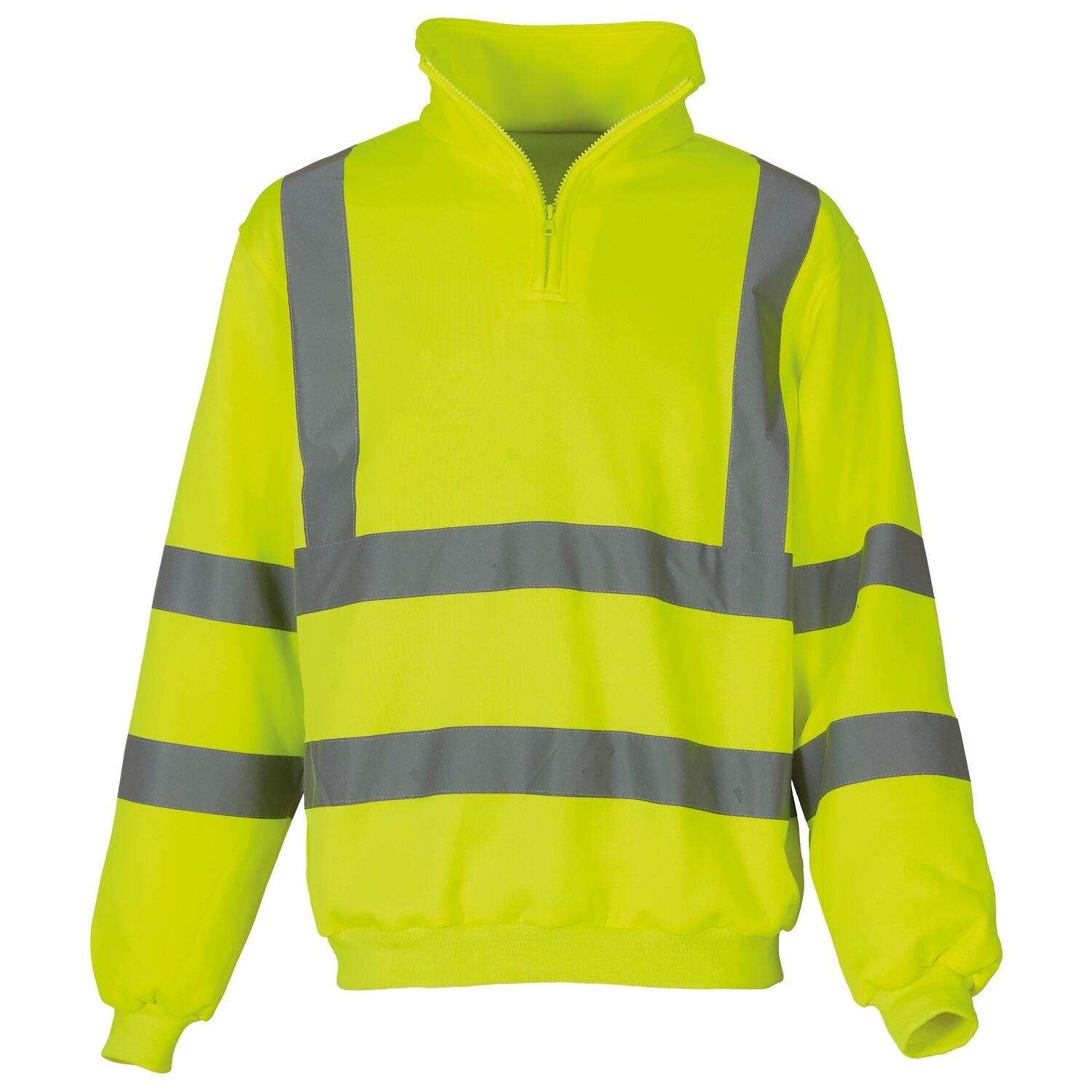 Yoko Mens Hi Vis 1/4 Zip Sweatshirt