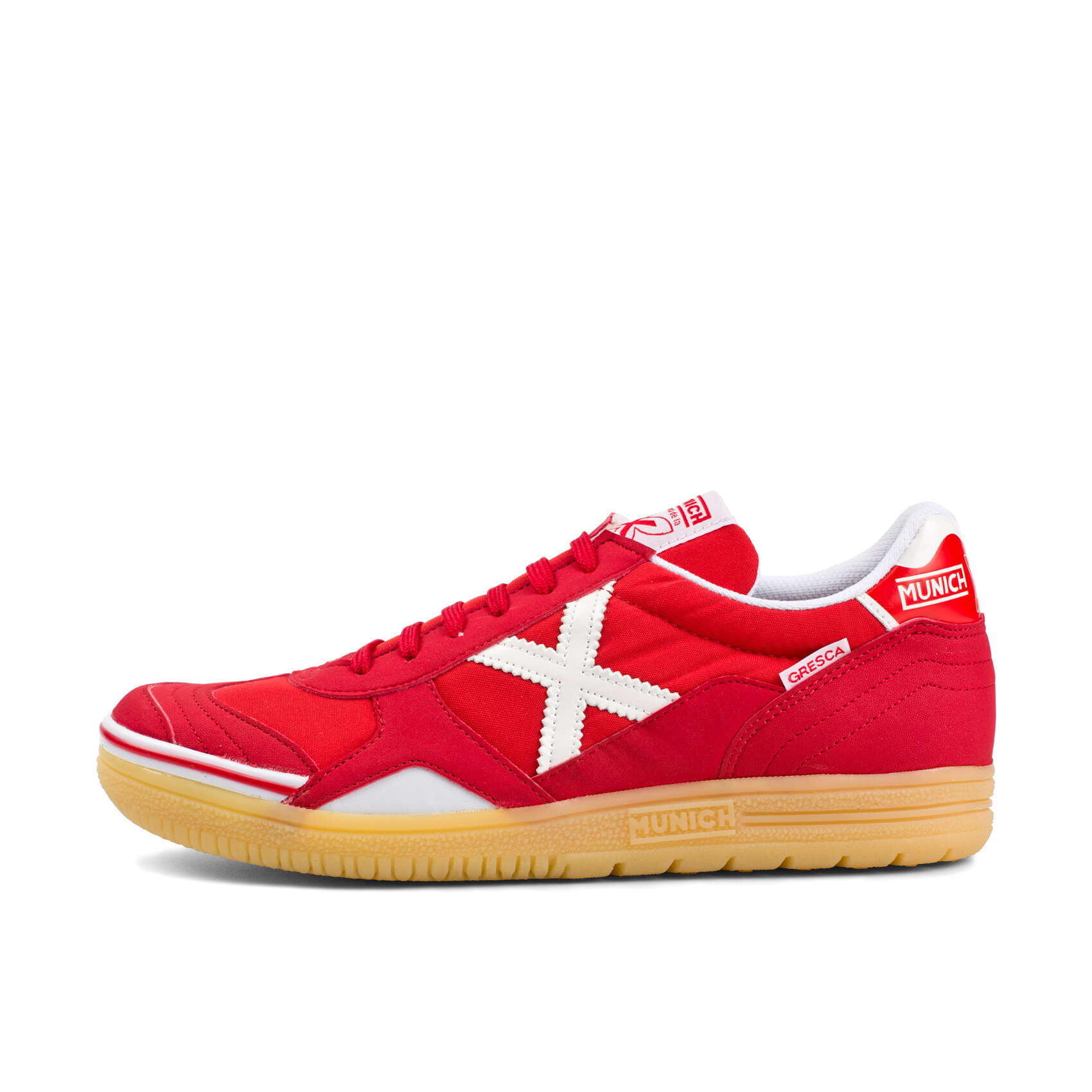 Scarpa da calcio indoor MUNICH Gresca adulto rosso 3/4