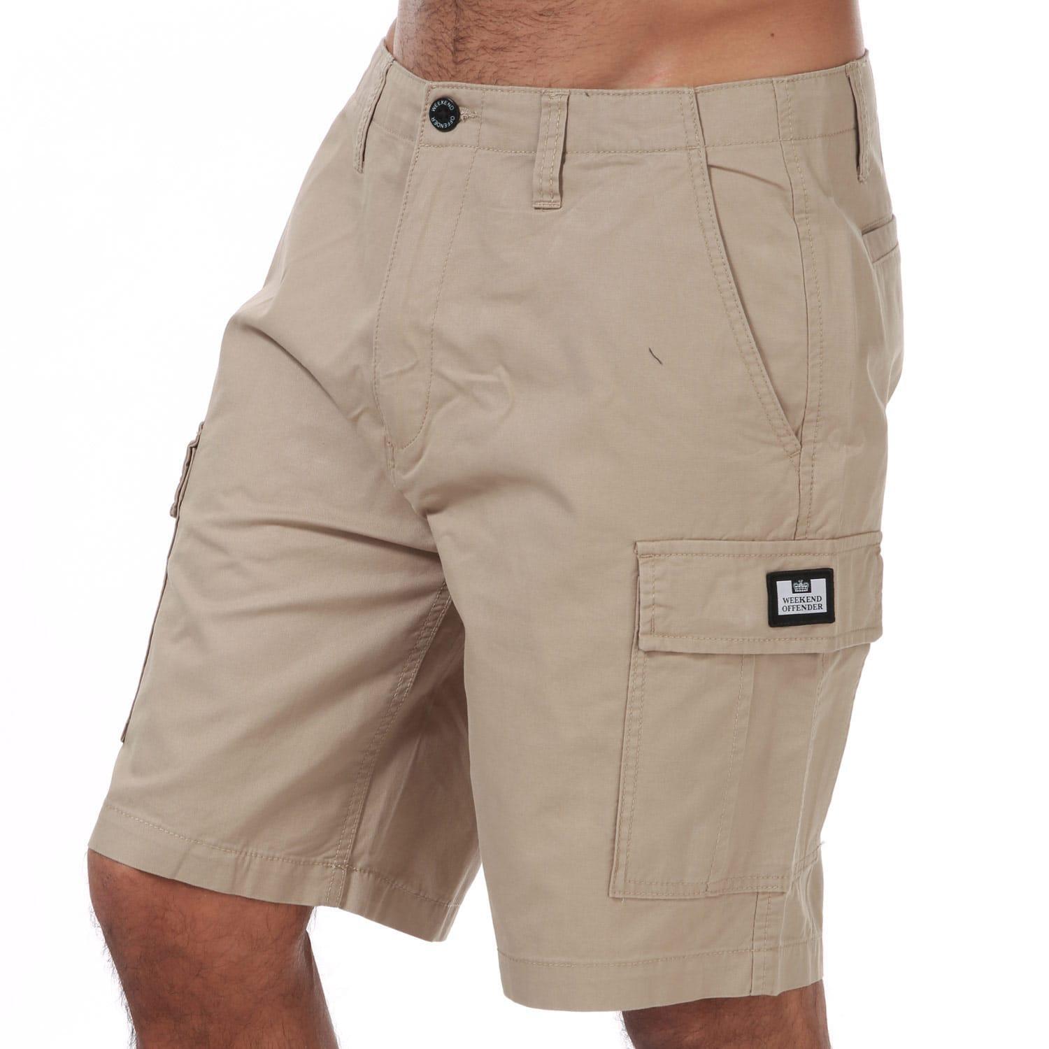 WEEKEND OFFENDER Mens High Desert Cargo Shorts (Stone)