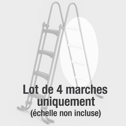 Lot de 4 échelons Blancs d'échelle de piscine + visserie